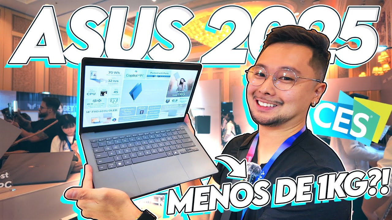 ESSE NOTE PESA MENOS DE 1KG! MUITAS NOVIDADES da ASUS aqui na CES 2025!