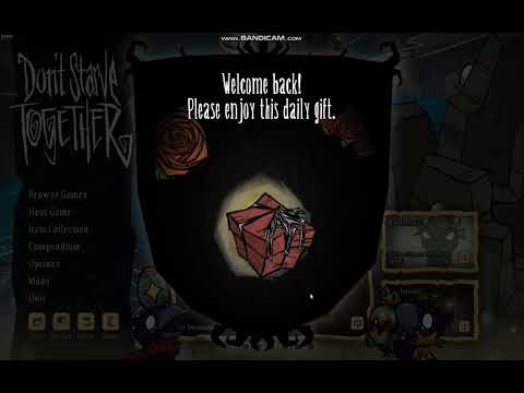 Opening a daily gift in Don't Starve Together.💯🎁