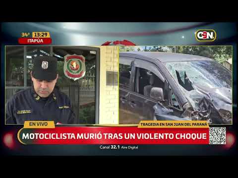 Motociclista murió tras violento choque en Itapúa