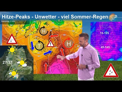 Heat peaks - severe weather - lots of summer rain! Current thunderstorm and weather forecast from...