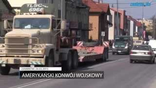 preview picture of video 'Amerykański konwój wojskowy przejechał przez Zambrów - Zambrow.org'