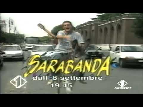 Primissimo promo di "Sarabanda" con Enrico Papi sull'asino (1997)