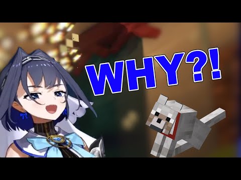 Kronii panicking after her dogs almost drown in Minecraft! [HOLOLIVE EN]