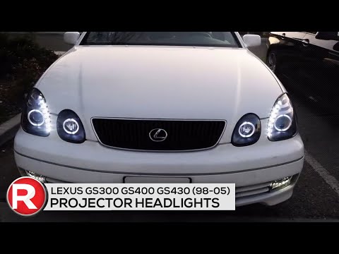 DIY Install: Spec-D Projector Headlights Lexus GS300 GS400 GS430 (98-05) LED Halo Black or Chrome