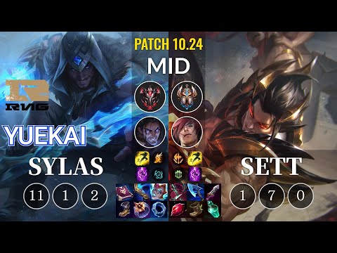 RNG yuekai Sylas vs Sett Mid - KR Patch 10.24