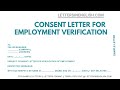 Consent Letter for Employment Verification - How to Write an Employment Verification Letter