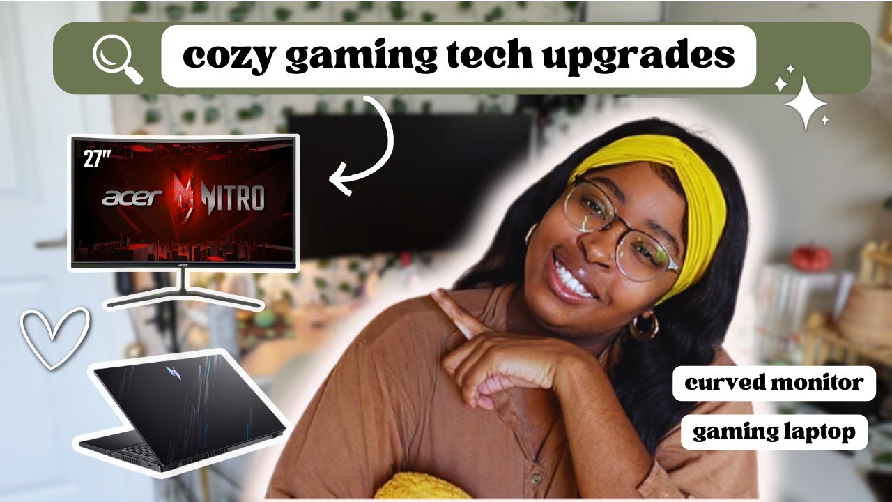 upgrading my cozy gaming setup | gaming laptop + CURVED gaming monitor