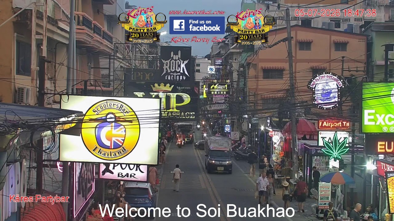 Live webcam view of Soi Buakhao Bar Strip, Pattaya