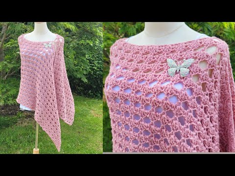 Quick and Easy Crochet Poncho Top Wrap | Easy Crochet Tutorial | Bag O Day Crochet