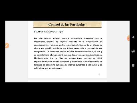 Filtros de mangas para el control de partículas contaminantes del aire (teoría y cálculos)
