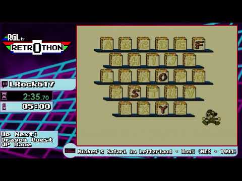 Retrothon [088] Mickey's Safari in Letterland any% normal (NES - 1993) by LRock617