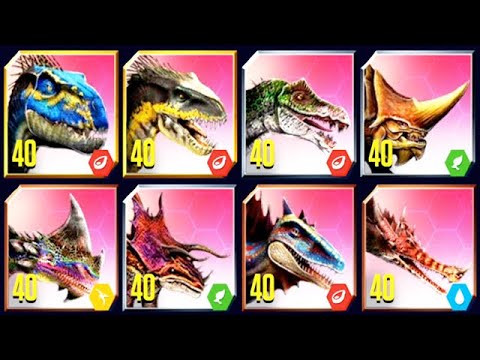 ALL MAX LEVEL 40 SUPER HYBRIDS UNLOCKED (JURASSIC WORLD)