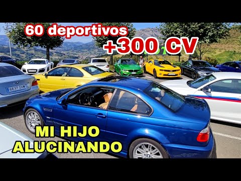 Vamos en BMW M3 a quedada con 60 coches + 300cv🚀Concentración, ruta y comida Over300cv