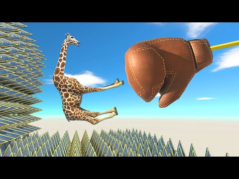 Boxing Glove Punch Into Spikes - Animal Revolt Battle Simulator