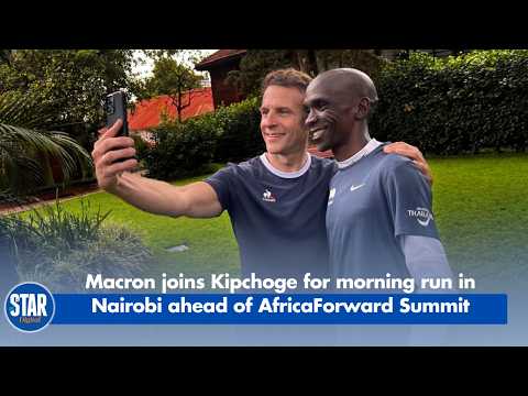 Macron Joins Kipchoge for Morning Run in Nairobi Ahead of AfricaForward Summit