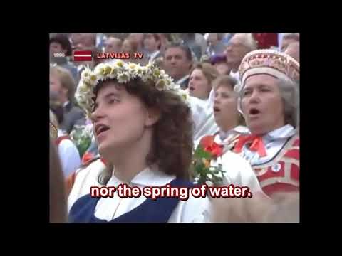 Latvian Song Festival 1990 - "Mazs bij tēva novadiņis" ENGLISH translation/subtitles