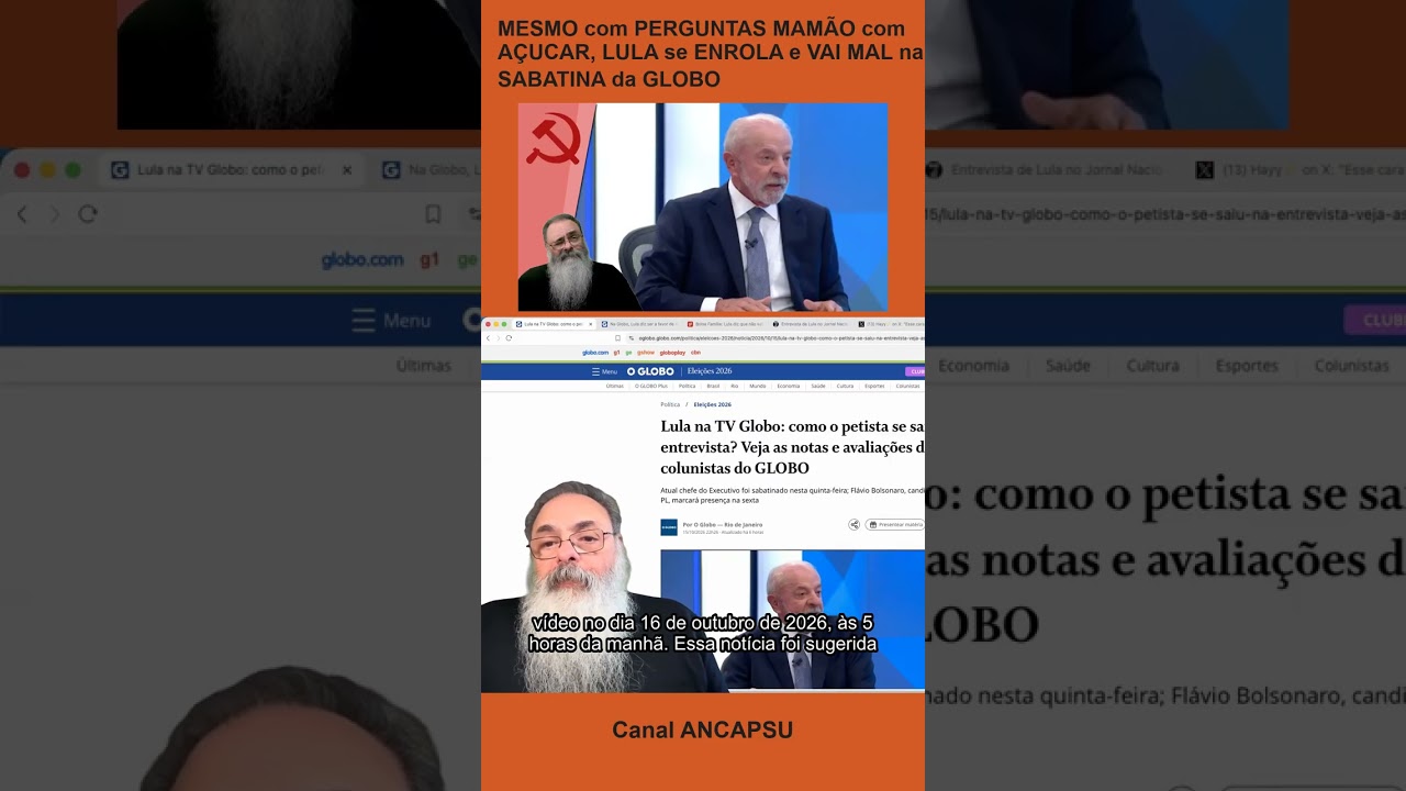 MESMO com PERGUNTAS MAMÃO com AÇUCAR, LULA se ENROLA e VAI MAL na SABATINA da GL