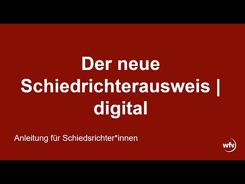 The digital referee ID card | DFBnet instructions