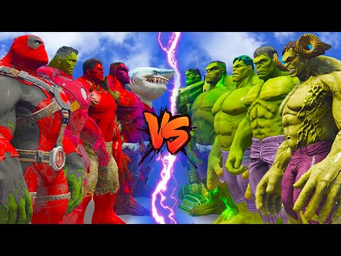 TEAM RED HULK VS TEAM GREEN HULK - EPIC SUPERHEROES WAR