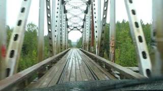 preview picture of video 'Crossing the Dual Road / Rail Bridge Over the Fort Nelson River'