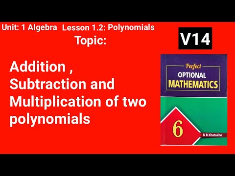 AdditionSubtractionMultiplicationOfPolynomial #Class6PerfectOptionalMathematics U1L1.2Polynomial V14