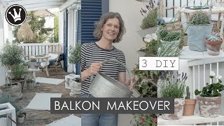 BALKON MAKEOVER | DIY Bank bauen & Tisch Upcycling | vertikaler Garten | mediterraner Südbalkon
