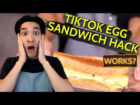 Testing the ONE PAN BREAKFAST EGG SANDWICH Hack | Tiktok Breakfast Sandwich (French Toast Omelette)