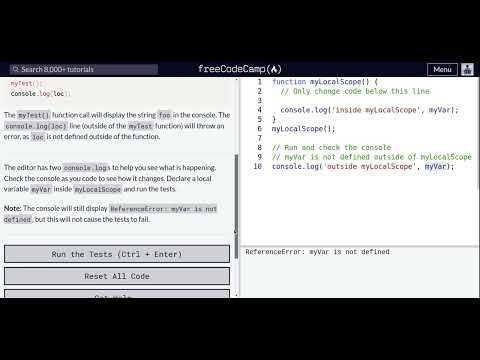 Lesson 53 Basic Javascript Local Scope And Functions
