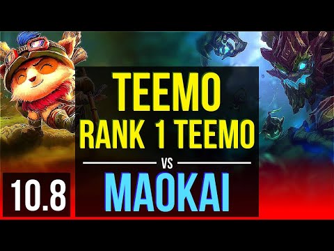 TEEMO vs MAOKAI (TOP) | Rank 1 Teemo, 600+ games, 2 early solo kills | EUW Challenger | v10.8