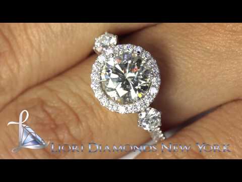 ER-0965 - 3.57 Carat I-VS2 Vintage Style Natural Round Diamond Engagement Ring 18k Gold