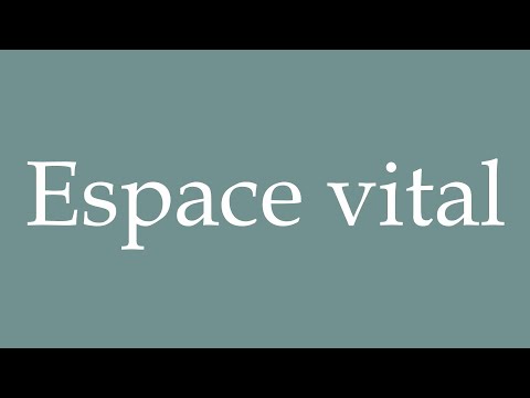 How to Pronounce ''Espace vital'' (Living space) Correctly in French