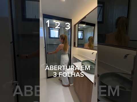 Abertura do box em 3 folhas de banheiros pequenos. #banheirospequenos
