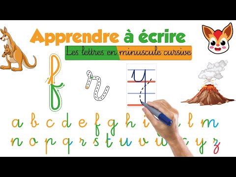 Apprendre à écrire les lettres de l'alphabet en minuscule cursive ("a" à "z") en 3 étapes "By FINKY"