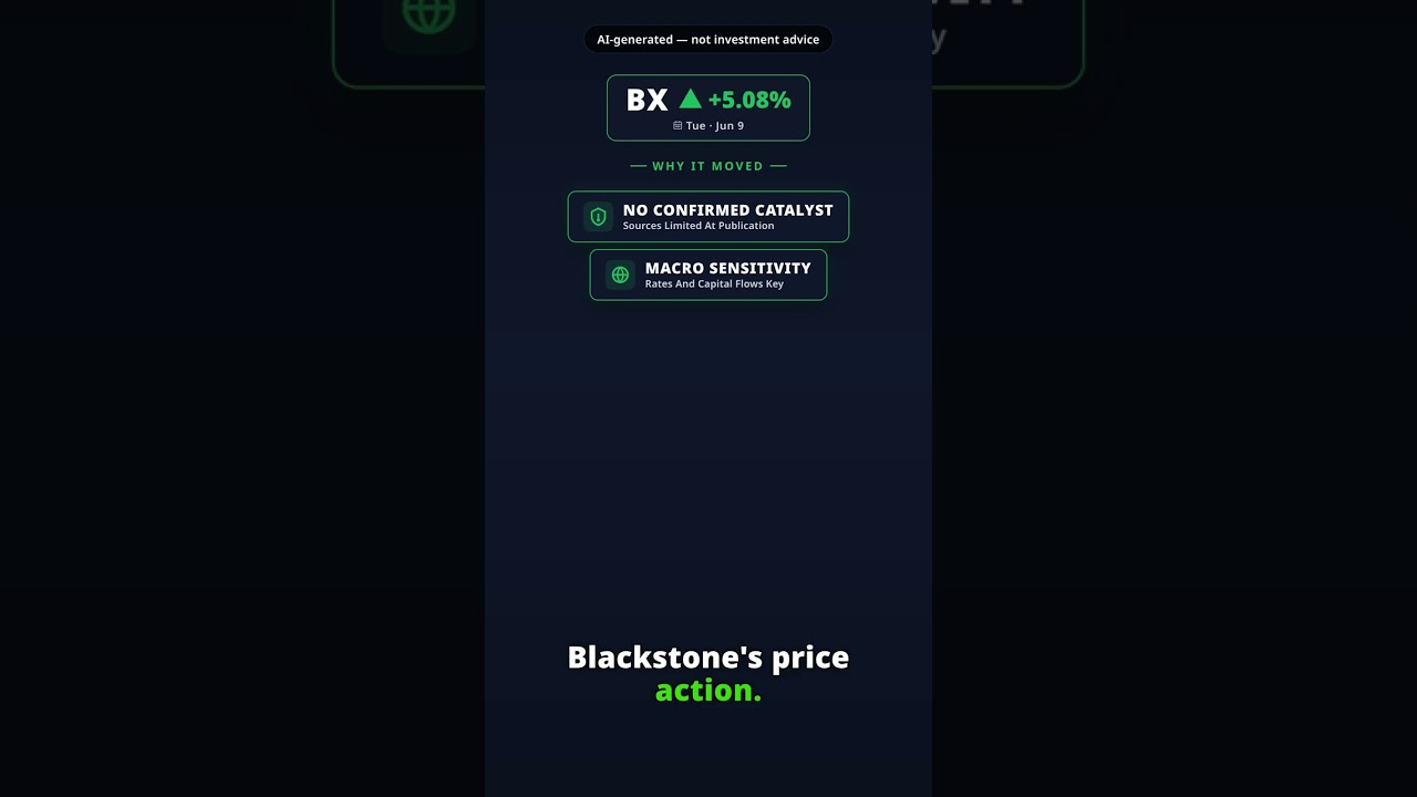 Why Is Blackstone Stock Leaping Today? BX +5.08% (Jun 9) — Limited Catalyst Data