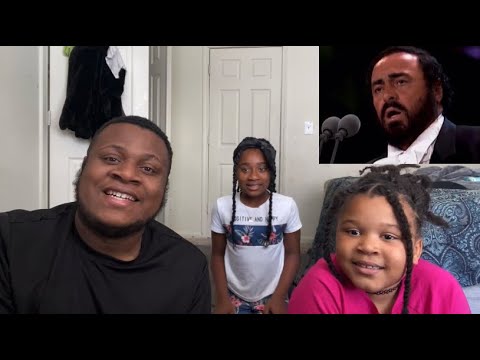 10 & 8 YEAR OLDS FIRST TIME HEARING Luciano Pavarotti sings "Nessun dorma" REACTION