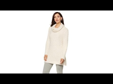 Wendy Williams Eyelash Cowl Neck Sweater