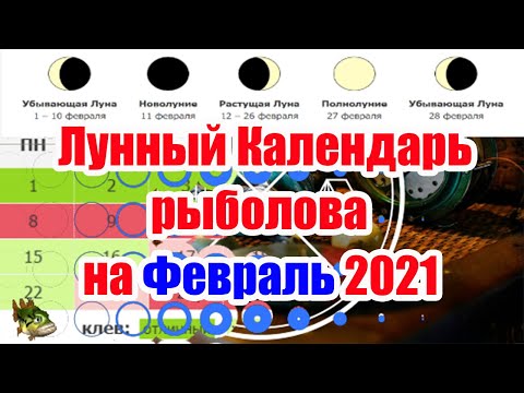 Лунный календарь рыболова на Февраль 2021 Прогноз клева Рыбалка в феврале