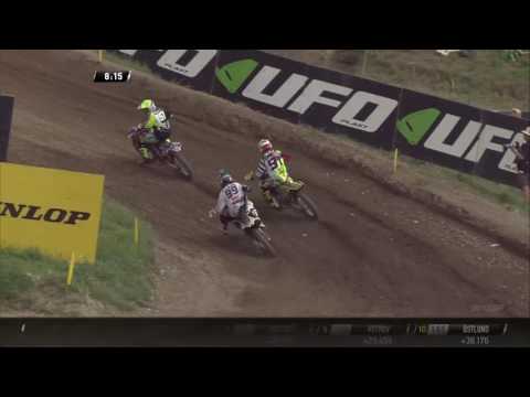 Max Anstie passes Jeremy Seewer MXGP of Czech Republic MX2 Race 1 - 2016