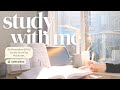 3 HOUR STUDY WITH ME ️ Pomodoro 50 10 Calm Piano Music Sunny Morning Real Sound Music Ver