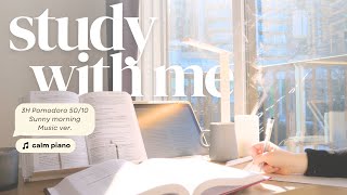 Download lagu 3-HOUR STUDY WITH ME ☀️ / Pomodoro 50-10 / Calm Piano Music / Sunny Morning /Real Sound [music ver.] mp3