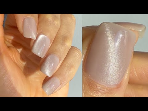Cat Eye gel nails at home! magnetic gel polish nail tutorial, diy easy gel nails