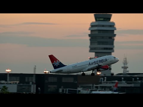 #airserbia #evening #departure #belgradeairport #ljubljana #airbus319