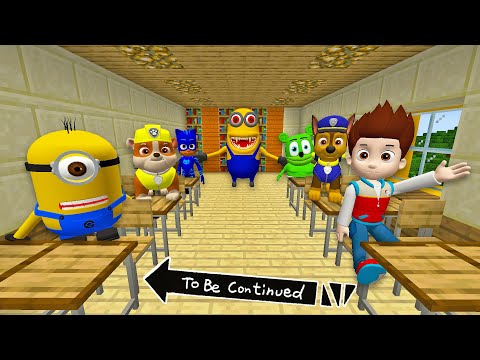 PAW PATROL , PJ MASKS and Other in MONSTER SCHOOL in Minecraft ! Scary Minion and Grany! GAMEPLAY
