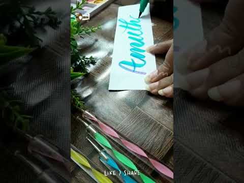 New calligraphy name request #shorts  #amutha | Doms brush pen art | Penmayam