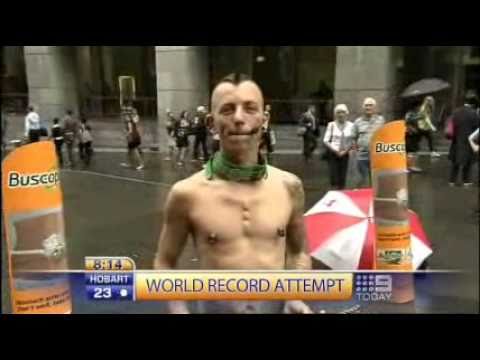 World Record sword swallow Live on the Today Show