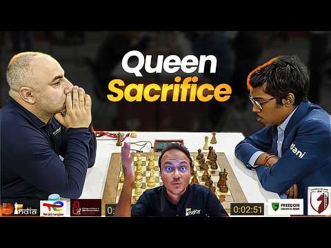 A stunning queen sacrifice | Varuzhan Akobian vs Praggnanandhaa | FIDE World Blitz 2025