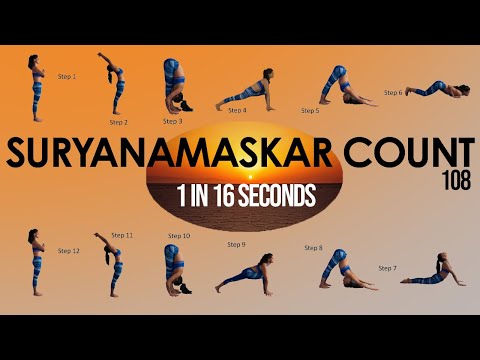 108 Suryanamaskar ll 1 Suryanamaskar in 16 seconds || Suryanamaskar Count || Aerobics || Weight Loss