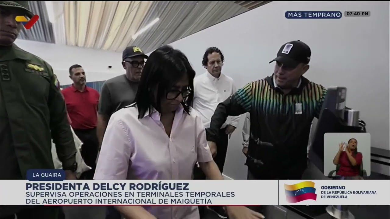 Aeropuerto de Maiquetía inspeccionado por Delcy Rodríguez: Terminal temporal siendo finalizado