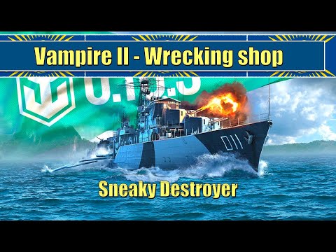 Vampire 2 wrecking shop in randoms, sorry no commentary computer issues | World of Warships