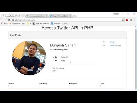 Twitter api in php part3 Show twitter profile data